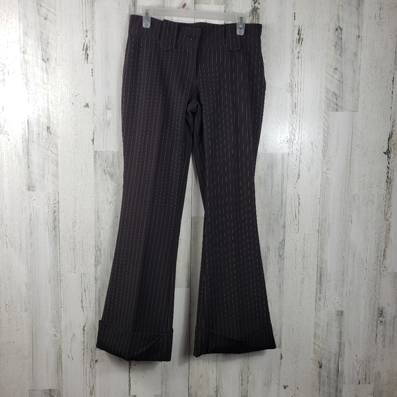 I.L.U brown and white striped flare dress pants juniors size 7 - Picture 12 of 12
